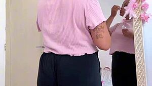 Chubby Ebony Brunette Farts in Big Ass Before Curvy Date Prep