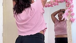 Chubby Ebony Brunette Farts in Big Ass Before Curvy Date Prep