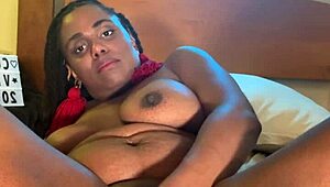 big black tits ebony babe fucks herself deep with toy craving more