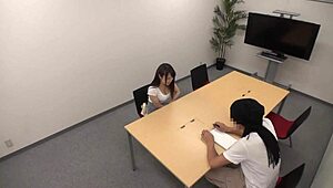 Wow, cute Japanese teen's huge natural tits bounce free at fake idol casting undress!