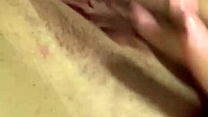 Thick teen girl gropes big natural tits for step-daddy's eyes