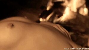 blonde milf and brunette teen explore lesbian group play intimately.