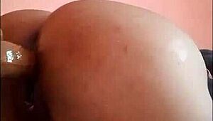 Curvy Amateur Fucks Her Tight Ass Hole with Big Dildo Squirting