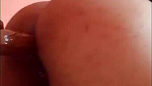 Curvy Amateur Fucks Her Tight Ass Hole with Big Dildo Squirting