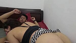 Amateur Asian teen spreads for homemade interracial fun