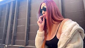 Does European Big Tits Milf Artemisia Love Smoke Hot Outdoors?