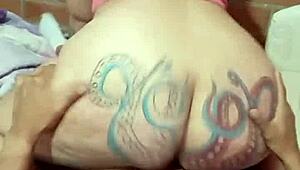 a big-ass latina woman gives a kitchen blowjob to her stepdad hanzzell guerrero during a casual casting interview