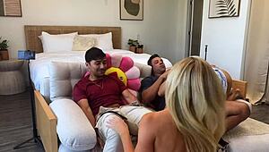 Richard Cheats with Hailey as Max and Huney Turn It into Wild 4some Fuck