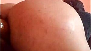 Curvy Amateur Fucks Her Tight Ass Hole with Big Dildo Squirting