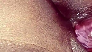 she grabs her toys and plays with that wet caribbean pussy in private