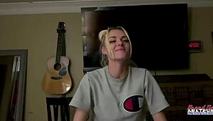 i can't stop watching this skinny blonde cutie sassy suck cock then take hard pussy pounding