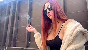 Does European Big Tits Milf Artemisia Love Smoke Hot Outdoors?