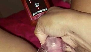she grabs her toys and plays with that wet caribbean pussy in private