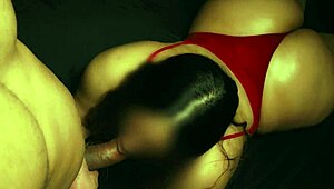 oiled latina milf's huge ass shakes wildly from hard doggystyle pounding and cum swallow