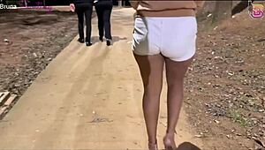 Taking my slut wife to gloryhole for big black cocks