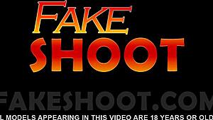 Slutty Brunette Gets Bent Over and Fucked in Fake Casting Interview