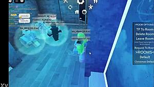 Thick ropes of cum splatter all over Roblox game walls and floors