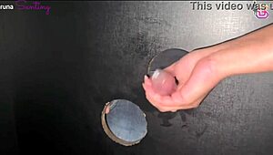 Taking my slut wife to gloryhole for big black cocks