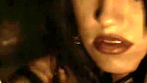 exotic oriental dancer slowly teases naked body erotically