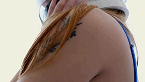 does alien ginger slut crave earth's huge black cocks that much?