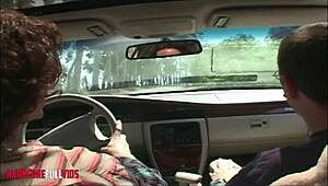 hot redhead takes cumshots from both boyfriends outdoors