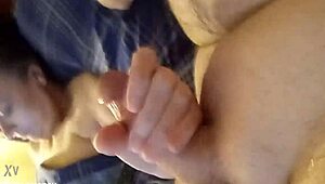 watch this horny wife ride hubby's cock cowgirl while he rips her clothes off