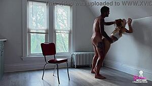 first date ends with him passionately fucking petite blonde on chair!