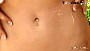 Capri Anderson fingers sprays and orgasms in the backyard garden