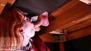 Hot Alt Student Begs for Cum Coverage at Milking Table