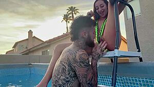 i pay the pool boy with my teasing wet pussy