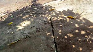 i'm out on the street no panties brazilian latina flashing my pussy public