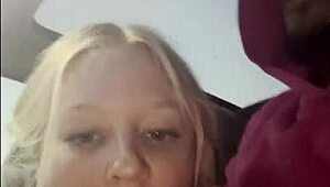 tik tok babe sucks cock whole car ride spitting on it for wet blowjob