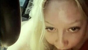 tik tok babe sucks cock whole car ride spitting on it for wet blowjob