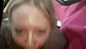 tik tok babe sucks cock whole car ride spitting on it for wet blowjob