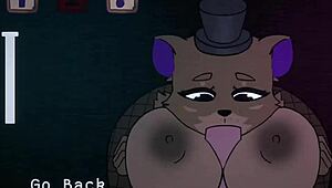 furry five nights at fuzzboobs freddy gives epic cartoon titjob sex game
