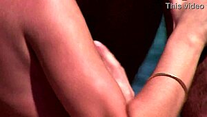 Ever seen a French blonde babe take outdoor 3some pounding?