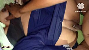 Step sister sneaks into step brother's bed for anal. They fuck hard in bathroom too