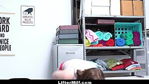 Officer searches suspect milf's big tits and ass with metal detector!