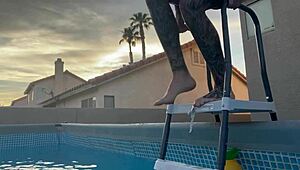 i pay the pool boy with my teasing wet pussy