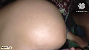 Step sister sneaks into step brother's bed for anal. They fuck hard in bathroom too