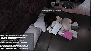 Roblox's cutest slut bends over her big ass to please my cock in game sex!