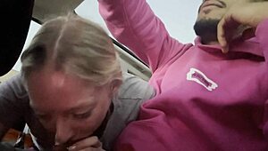 tik tok babe sucks cock whole car ride spitting on it for wet blowjob