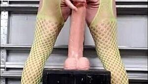 DanielaDeep Pounds Ass in Yellow Bodystocking with Massive Dildo!