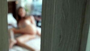 check out this big booty brunette gf getting her pussy drilled hard by bf on cam