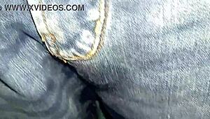 pañal orinado primera vez con pantalón jean puesto... ¡qué mojada colombiana solo! 💦
