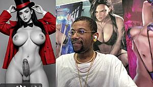 big breast blonde trans slut cums hard from handjob on her girl cock 💦🍆