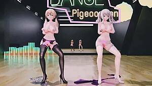 mmd kashima prinz eugen got sexy asses with chocolate cream so thick yummy!