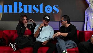 sara blonde rides a fans huge cock savagely while cuckold husband watches the podcast action