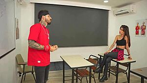 WOW, PETITE HORNY STUDENT SEDUCES WITH DELICIOUS BLOWJOB OFFERS JUICY PUSSY FOR PASSING GRADE!