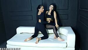 moonblack charlot teases in kinky sportswear slowly